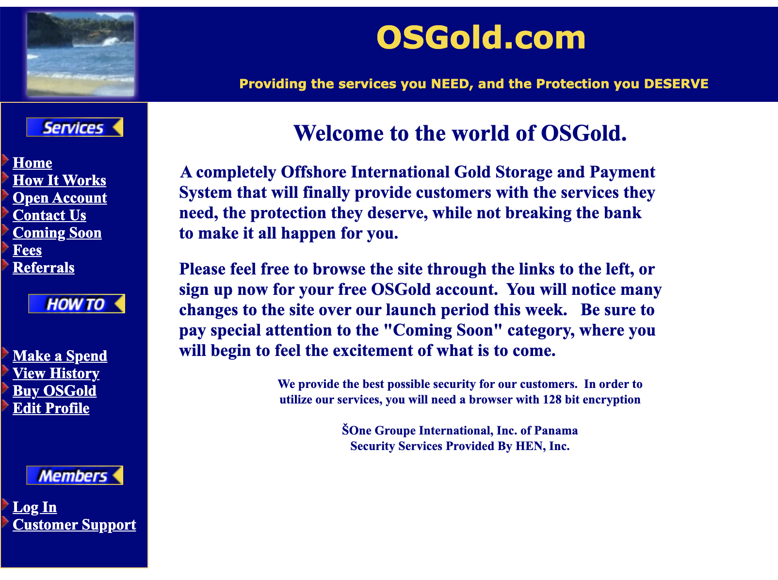 Screenshot Website OSGold